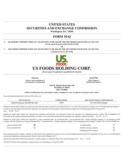 Thumbnail US Foods Quarterly Report 2020-q1