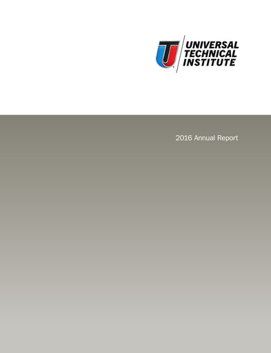 Vorschaubild Universal Technical Institute Jahresbericht 2016