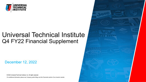 Vorschaubild Universal Technical Institute Quartalsbericht 2022-q4