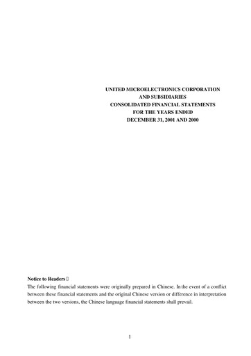 Thumbnail United Microelectronics Financial Statement 2001