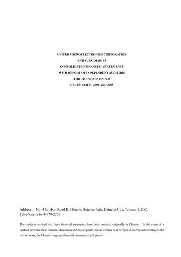 Thumbnail United Microelectronics Financial Statement 2006