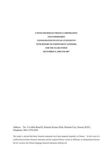 Thumbnail United Microelectronics Financial Statement 2008