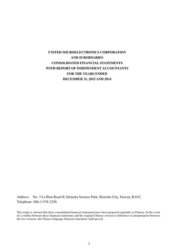 Thumbnail United Microelectronics Financial Statement 2015