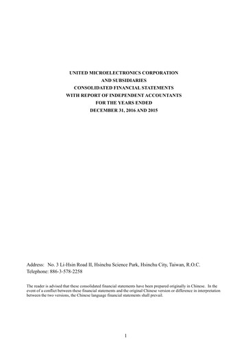 Thumbnail United Microelectronics Financial Statement 2016