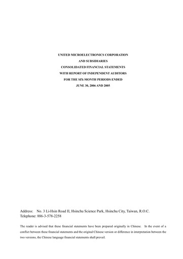 Thumbnail United Microelectronics Half-year Report 2006-h1