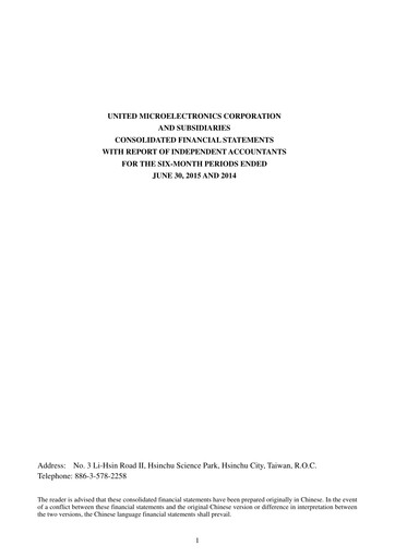 Thumbnail United Microelectronics Half-year Report 2015-h1