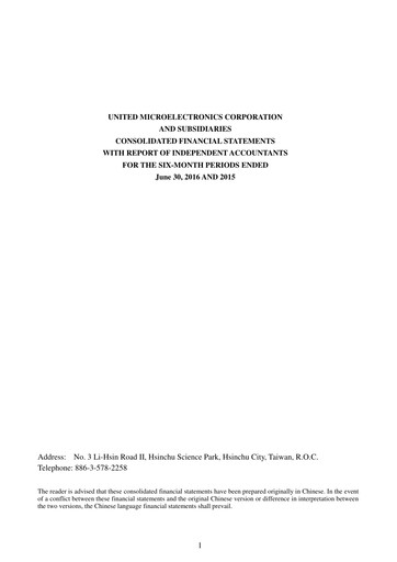 Thumbnail United Microelectronics Half-year Report 2016-h1