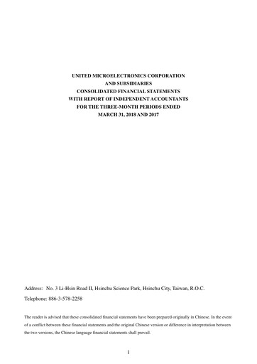 Thumbnail United Microelectronics Quarterly Report 2018-q1
