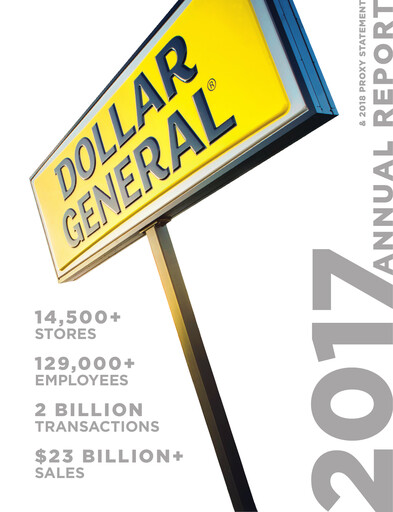 Miniature Dollar General Rapport annuel 2017