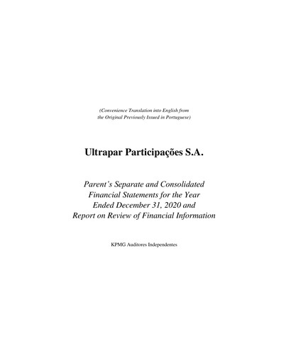 Thumbnail Ultrapar Participacoes Financial Statement 2020