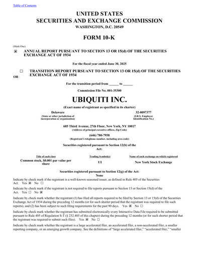 Thumbnail Ubiquiti Annual Report 2025