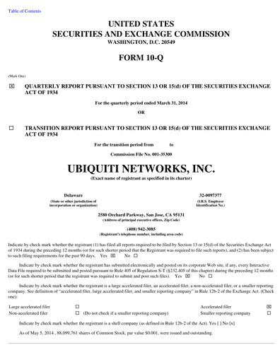 Thumbnail Ubiquiti Quarterly Report 2014-q3