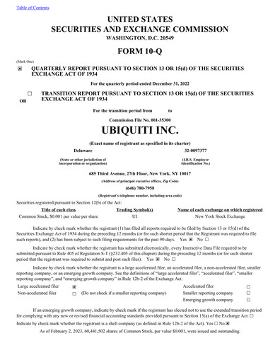 Thumbnail Ubiquiti Quarterly Report 2023-q2