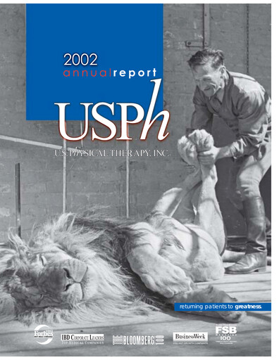 Miniature U.S. Physical Therapy, Inc. Rapport annuel 2002