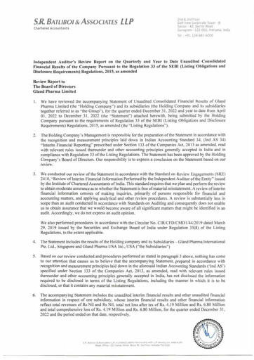 Thumbnail Gland Pharma
 Quarterly Report 2022-q3