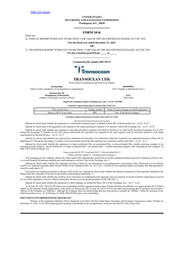 Vorschaubild Transocean Jahresbericht 2023