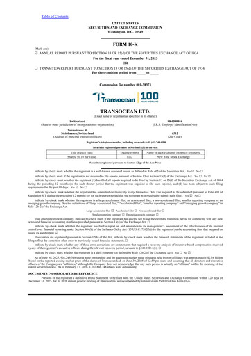 Vorschaubild Transocean Jahresbericht 2025