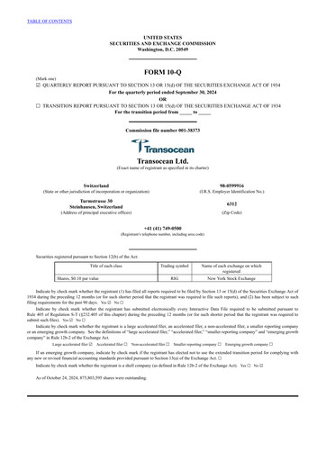 Vorschaubild Transocean Quartalsbericht 2024-q3