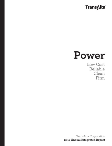 Thumbnail TransAlta Annual Report 2017