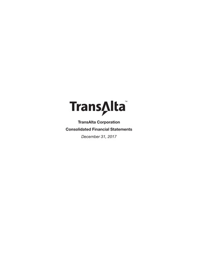 Thumbnail TransAlta Financial Statement 2017