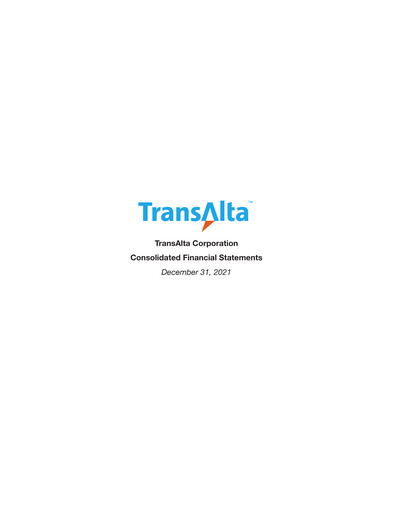 Thumbnail TransAlta Financial Statement 2021