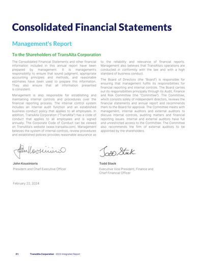 Thumbnail TransAlta Financial Statement 2023