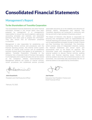 Thumbnail TransAlta Financial Statement 2024