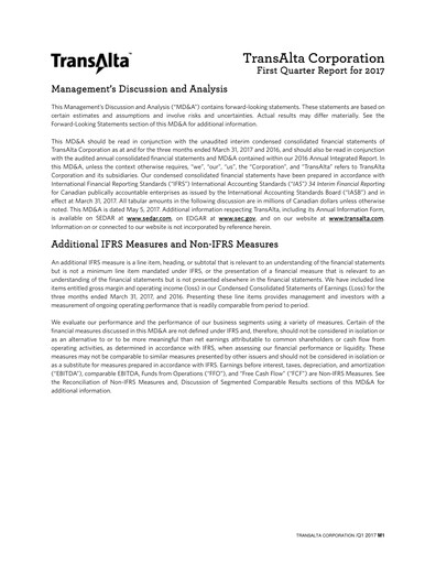 Thumbnail TransAlta Quarterly Report 2017-q1