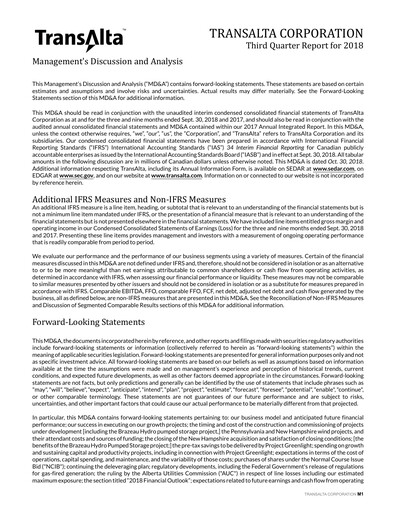 Thumbnail TransAlta Quarterly Report 2018-q3