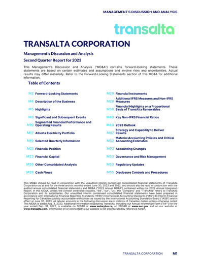 Thumbnail TransAlta Quarterly Report 2023-q2
