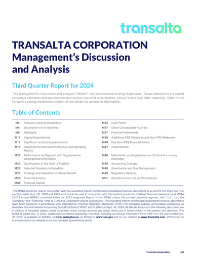 Thumbnail TransAlta Quarterly Report 2024-q3