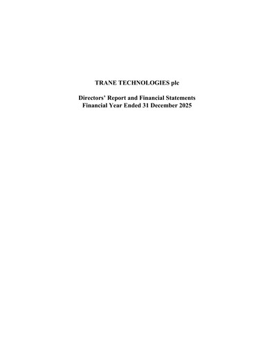 Thumbnail Trane Technologies
 Financial Statement 2025