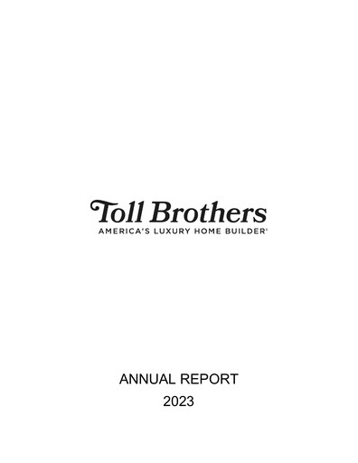 Thumbnail Toll Brothers
 Annual Report 2023