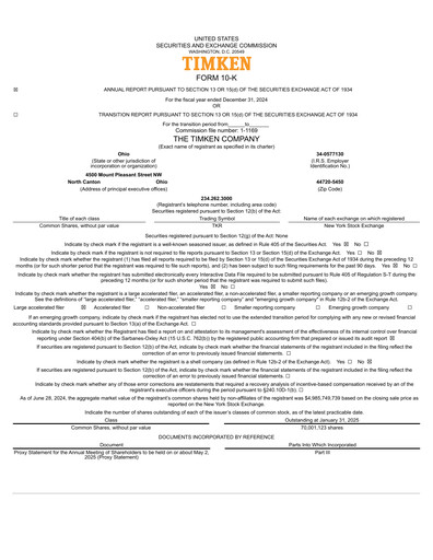 Vorschaubild Timken Company
 Finanzbericht 2024