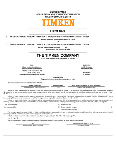Vorschaubild Timken Company
 Quartalsbericht 2026-q1