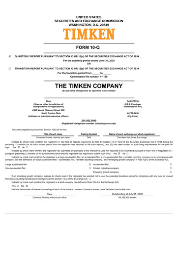 Vorschaubild Timken Company
 Quartalsbericht 2026-q2