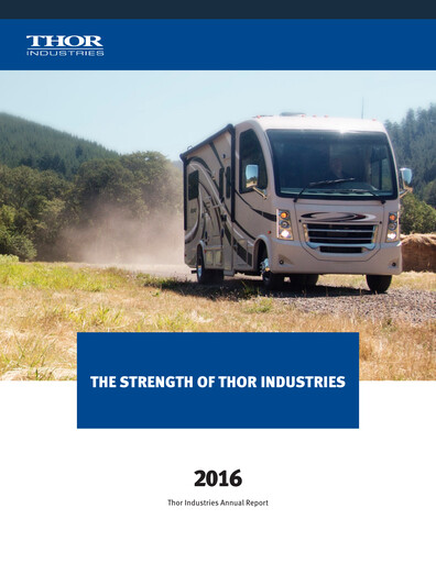 Miniature Thor Industries
 Rapport annuel 2016