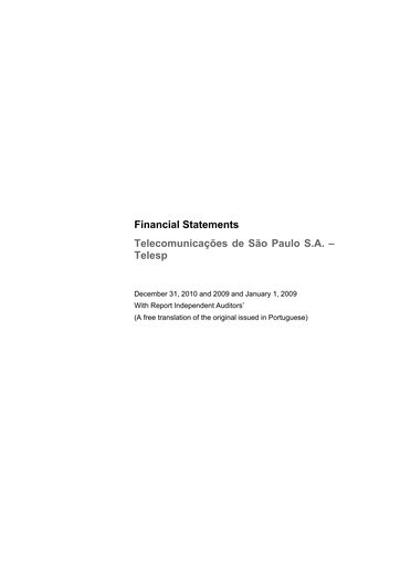 Thumbnail Telefonica Brasil Financial Statement 2010