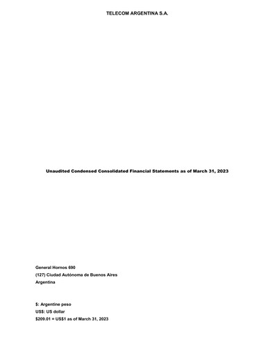 Thumbnail Telecom Argentina
 Financial Statement 2023-q1