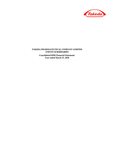 Thumbnail Takeda Pharmaceutical Financial Statement fy2018