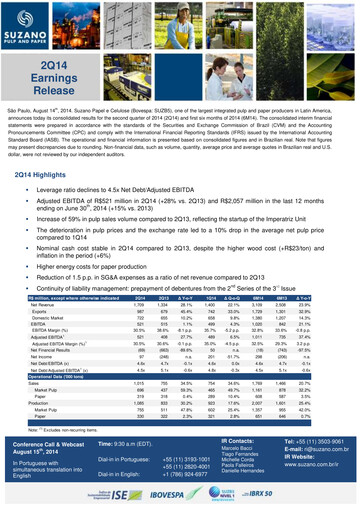 Thumbnail Suzano Quarterly Report 2014-q2