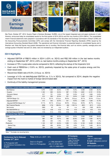 Thumbnail Suzano Quarterly Report 2014-q3