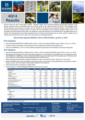 Thumbnail Suzano Quarterly Report 2014-q4