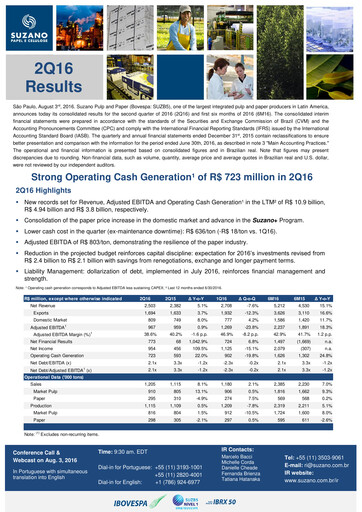 Thumbnail Suzano Quarterly Report 2016-q2