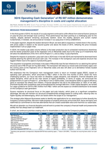 Thumbnail Suzano Quarterly Report 2016-q3