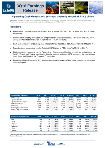 Thumbnail Suzano Quarterly Report 2018-q3