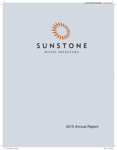 Thumbnail Sunstone Hotel Investors
 Annual Report 2015