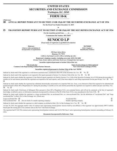 Vorschaubild Sunoco Jahresbericht 2015