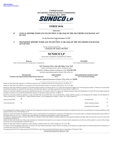 Vorschaubild Sunoco Jahresbericht 2023