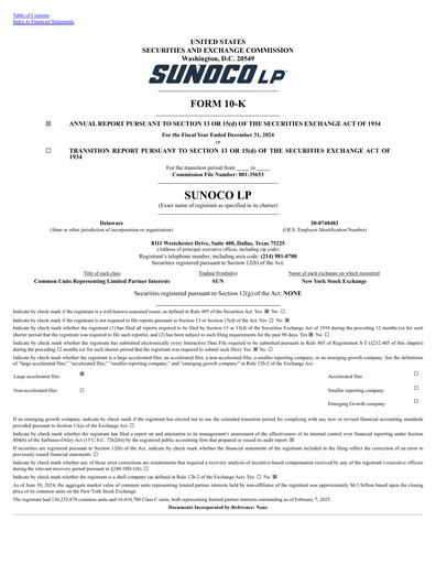 Vorschaubild Sunoco Jahresbericht 2024